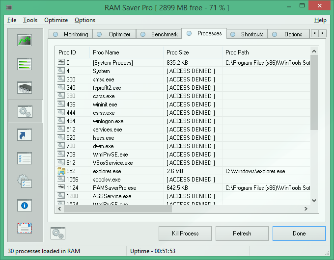 RAM Saver activation