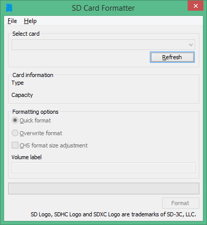 SD Memory Card Formatter
