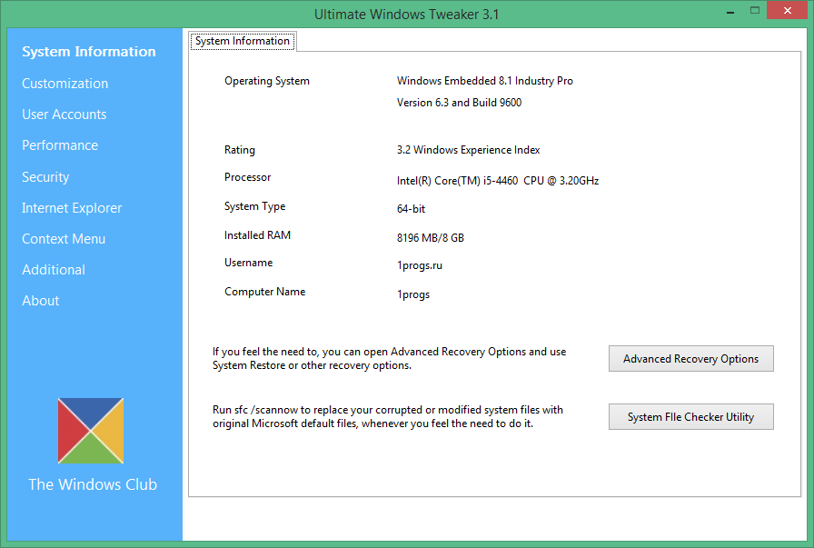 ultimate windows tweaker russian version