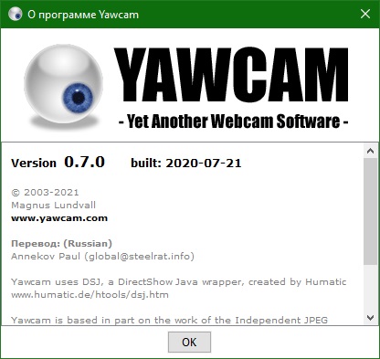 Yawcam download in Russian & English
