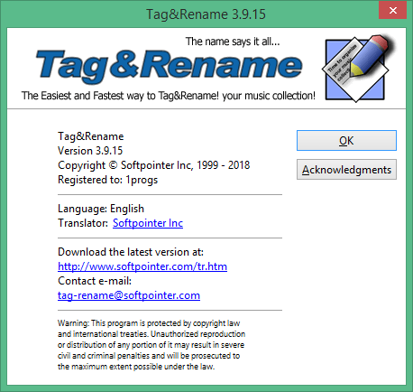 tag rename download in Russian & English for free