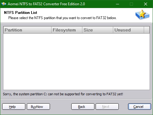 AOMEI NTFS to FAT32 Converter download